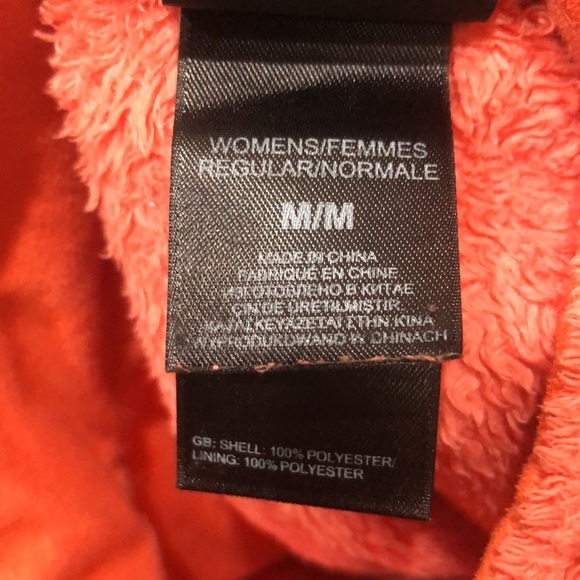 North Face Osito Plush Fleece Teddy Jacket Size Medium Orange - Picture 9 of 13